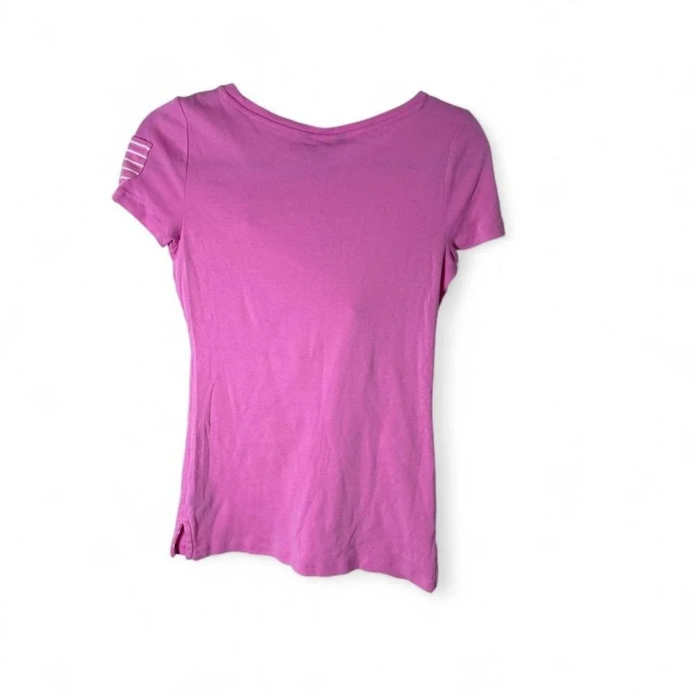Lauren Ralph Lauren Short Sleeve Pocket Sleeve Tee T Shirt Women's Small pink - Picture 2 of 5